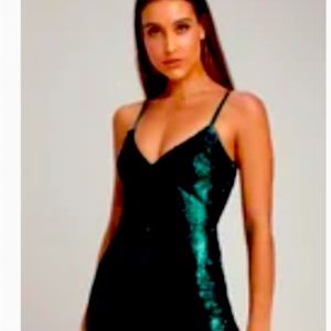 Emerald Green Sequin Dress